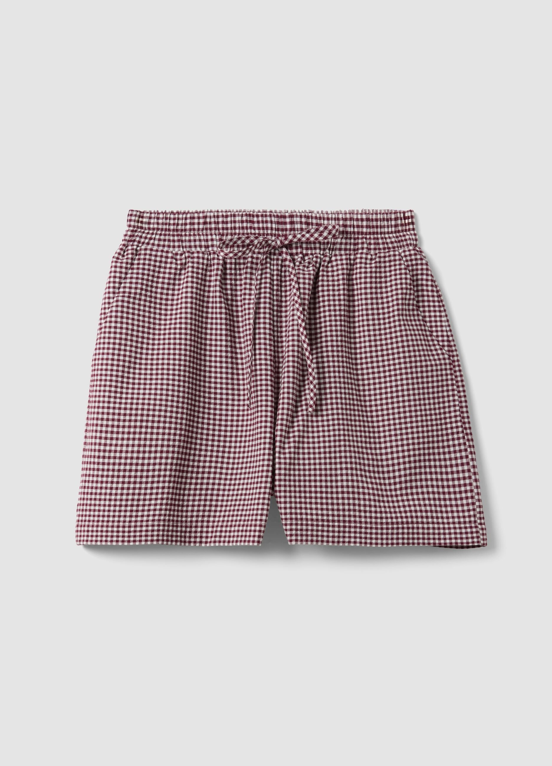 Purple stretch cotton shorts
