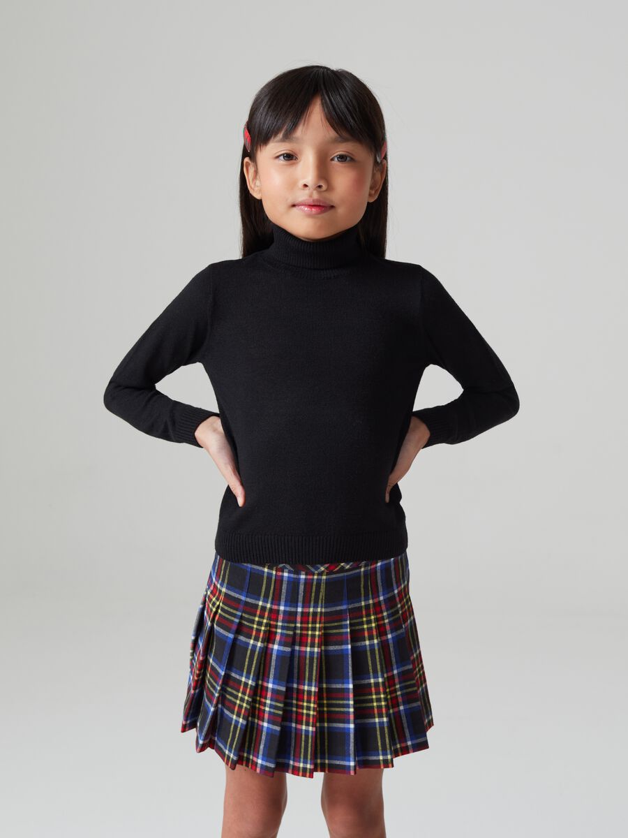 Knitted turtleneck jumper with high neck_0