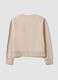 Beige cotton-blend crew-neck sweatshirt with teddy print_1