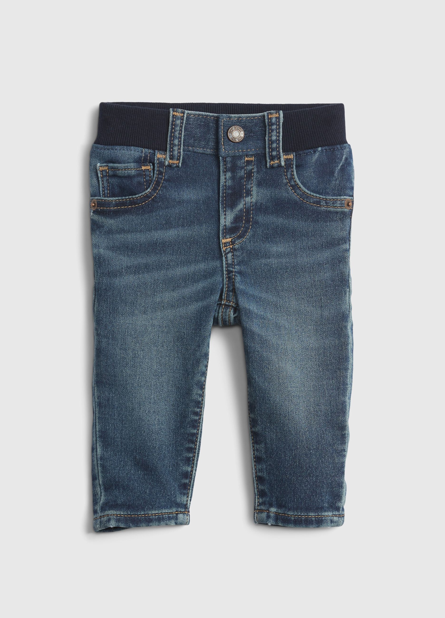 Washed-effect jeans with five pockets