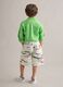 Beige pure cotton shorts with all-over print_1