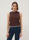 Brown Sleeveless Viscose Blend Tank Top - Regular Fit_1