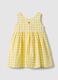 Multicoloured check pure cotton dress for girls with regular fit_0