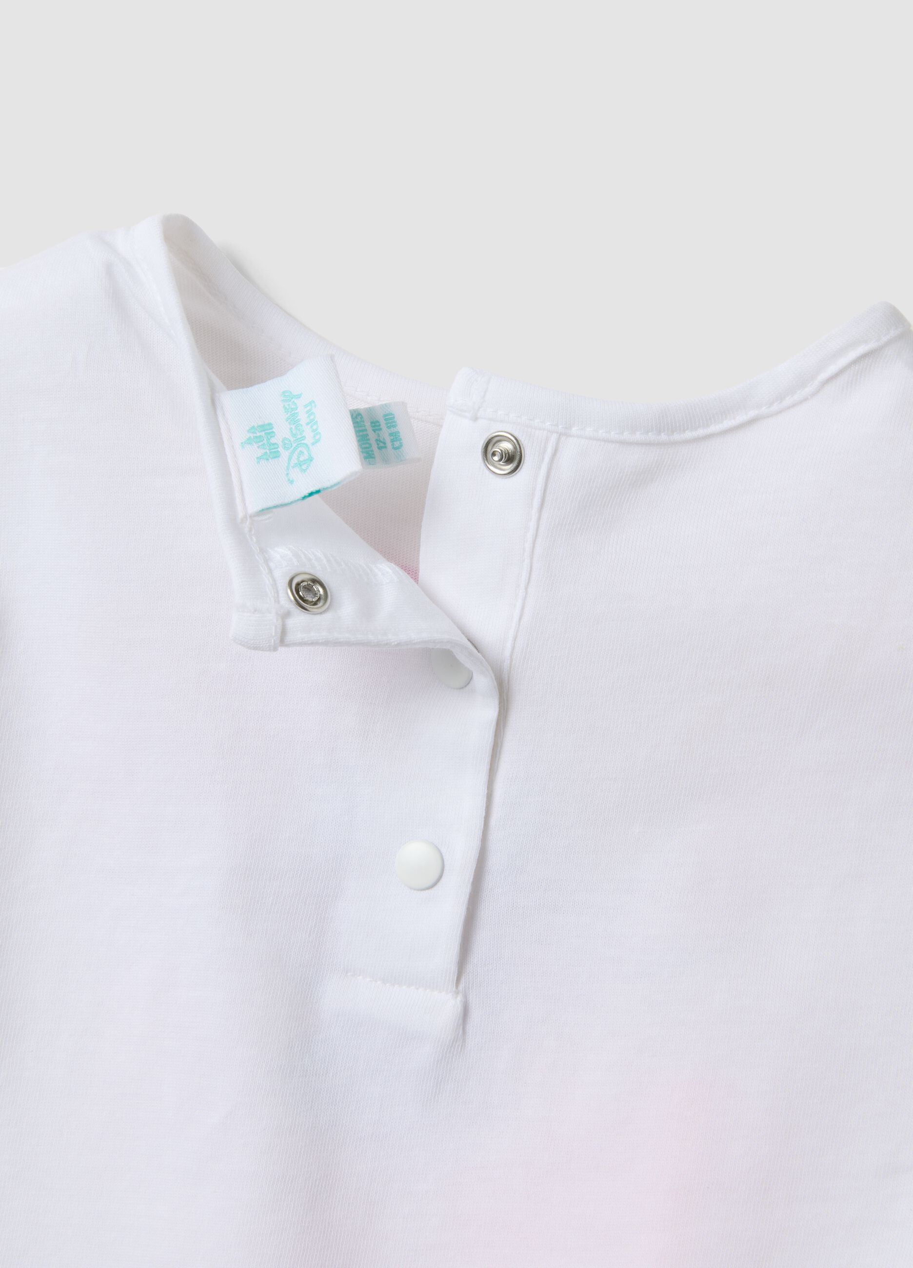 White and pink pure cotton set with T-shirt and leggings