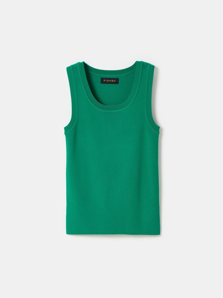 Ribbed tank top with round neckline_3