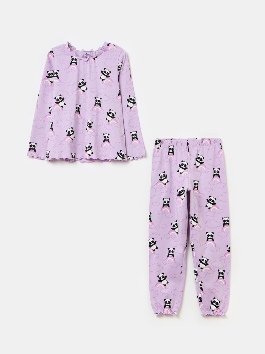 Pijama de algodón orgánico con estampado panda_0