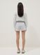 Grey cotton blend cargo shorts for girls relaxed fit_1