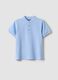 Regular fit blue cotton polo shirt for children_0