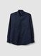 Camisa azul em algod&atilde;o puro com colarinho cl&aacute;ssico, corte regular, sem passar a ferro_4