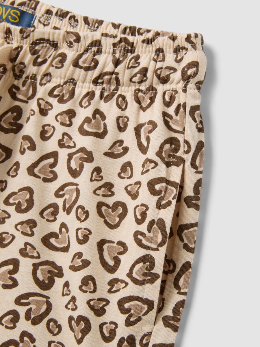 Multicolour heart-print pure organic cotton shorts for girls, regular fit_2