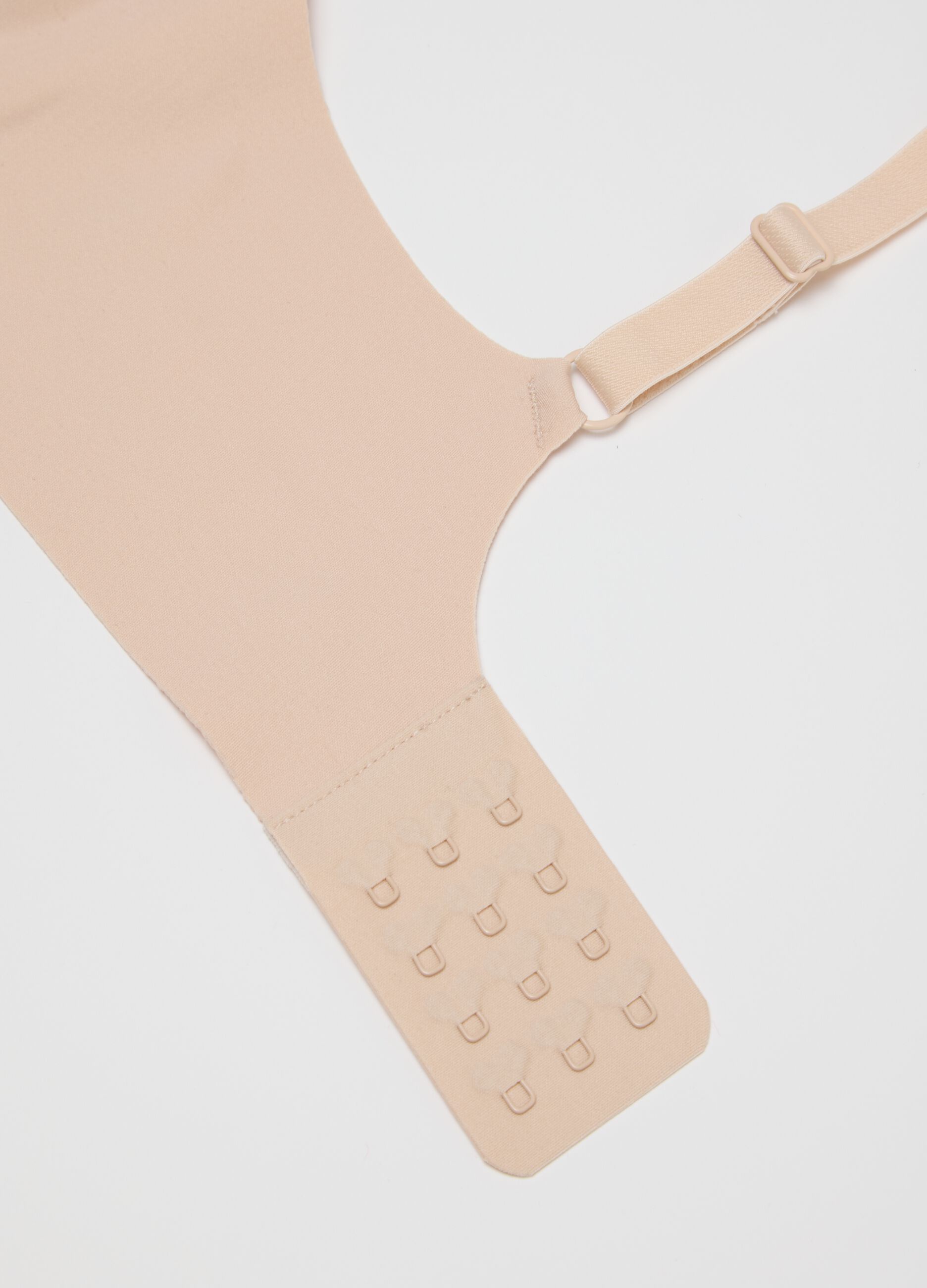 Beige seamless bra with removable padding