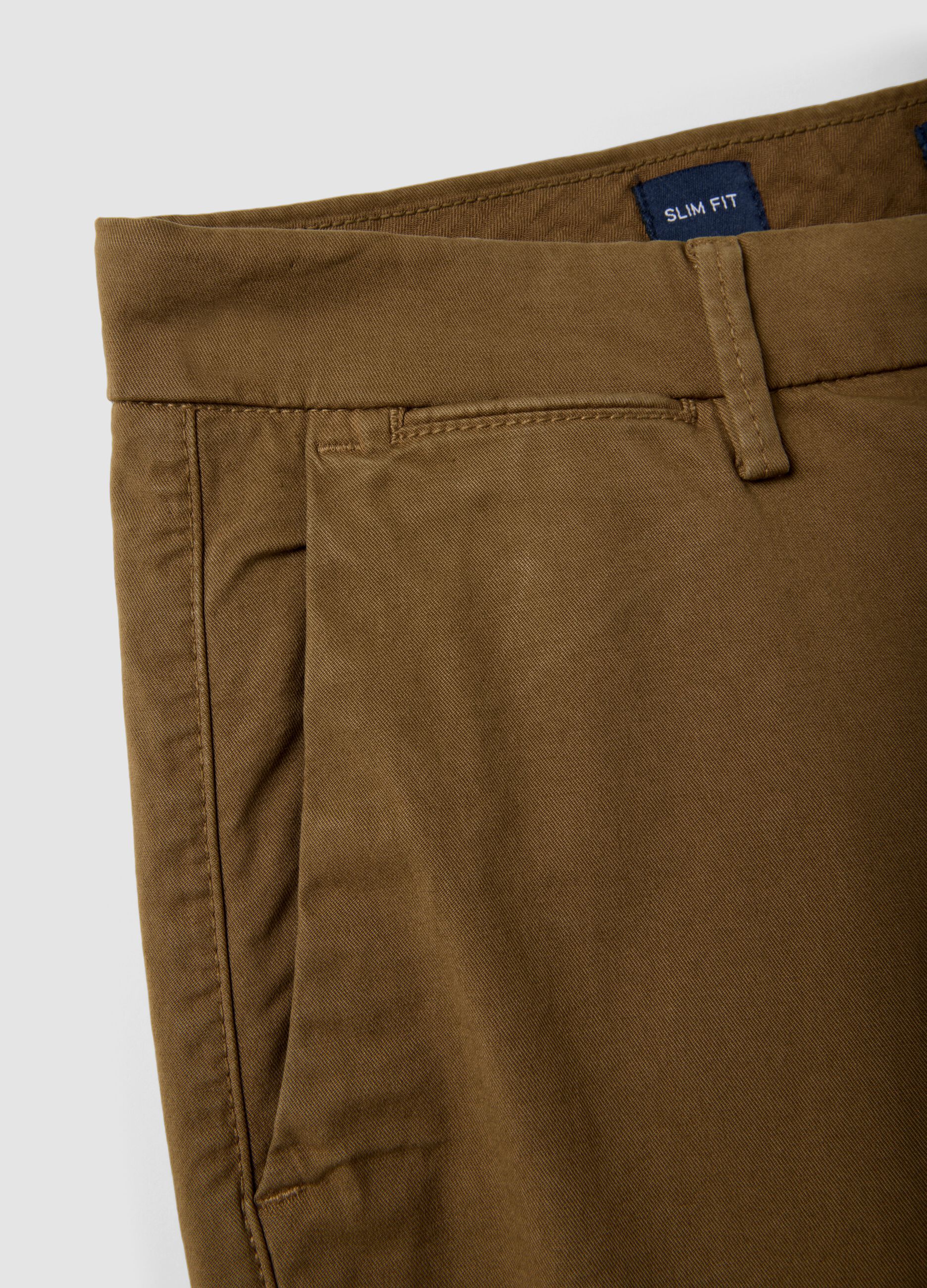 Brown slim-fit stretch-cotton chino trousers