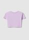 T-shirt de menina em algod&atilde;o puro roxo boxy fit com inscri&ccedil;&atilde;o_1