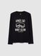 Boys' black long sleeve t-shirt in pure cotton regular fit_3