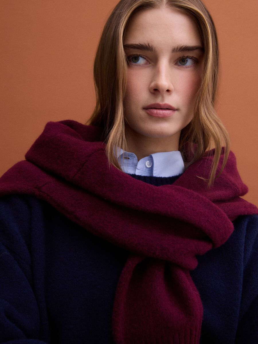Navy blue stretch wool crew-neck jumper_2