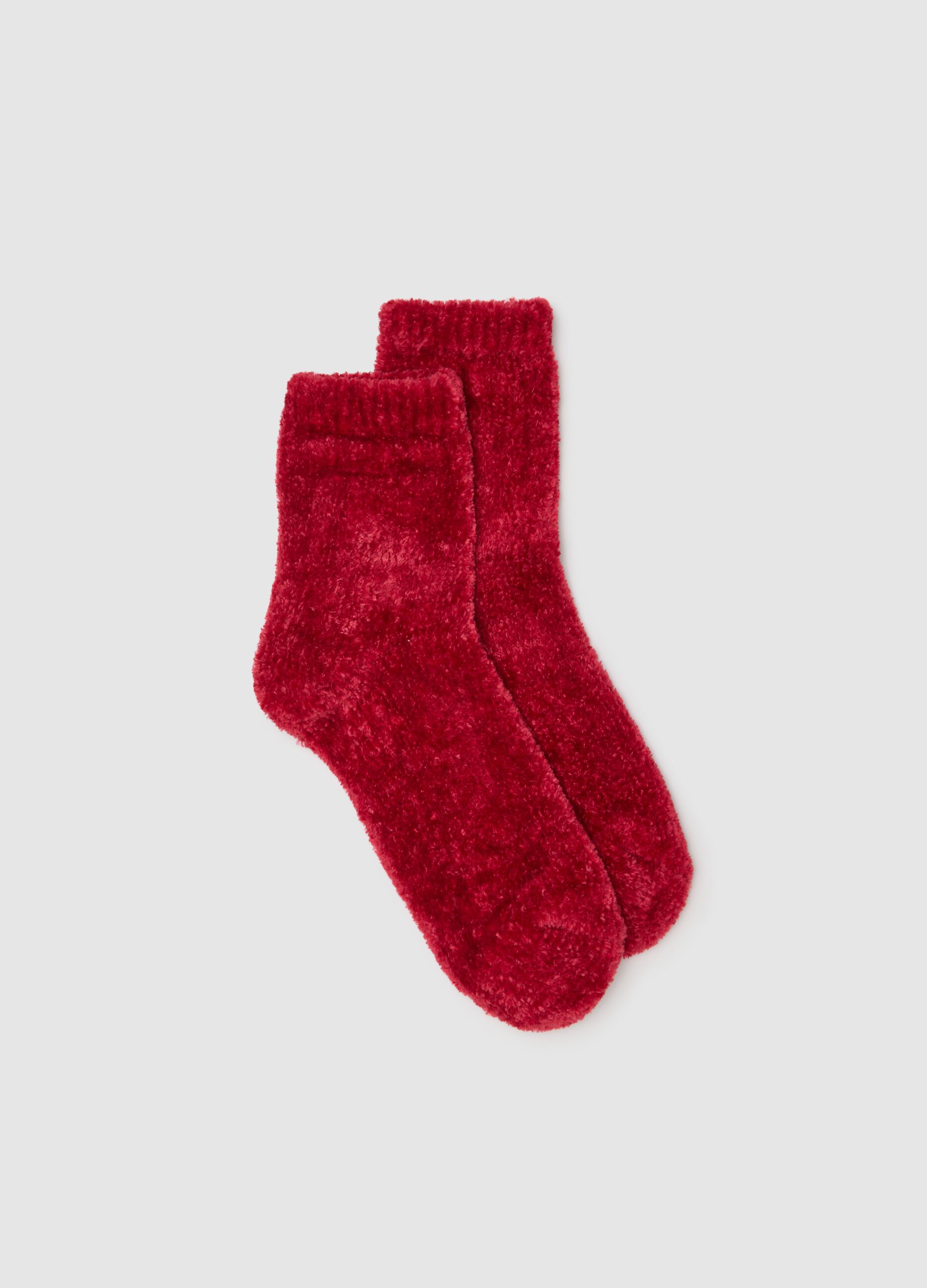 Red Stretch Fabric Socks