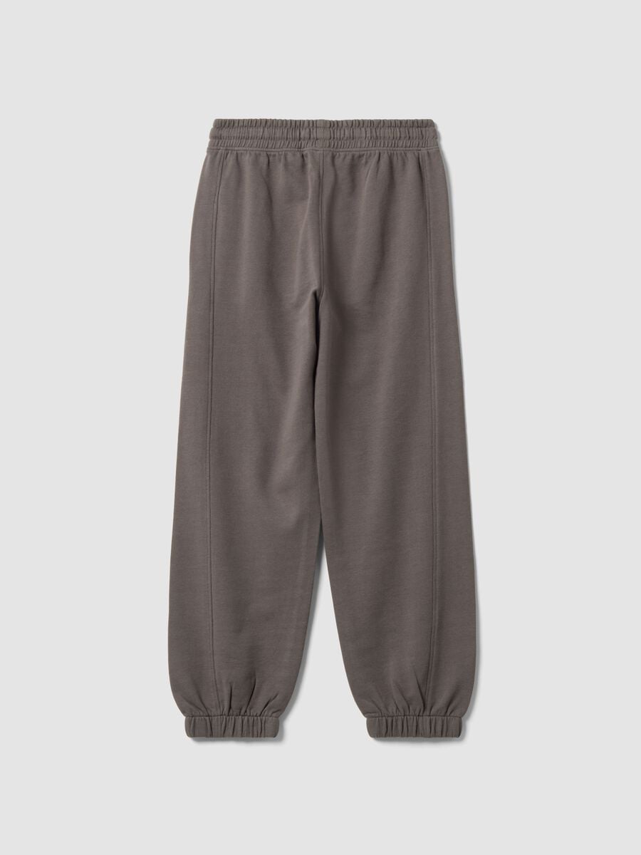 Pantaloni jogger grigi in puro cotone over fit per ragazzo_2