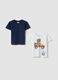 Boys&rsquo; multicolour pure cotton 2-pack T-shirts, regular fit_0