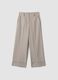 Beige stretch trousers with turn-up hem_4