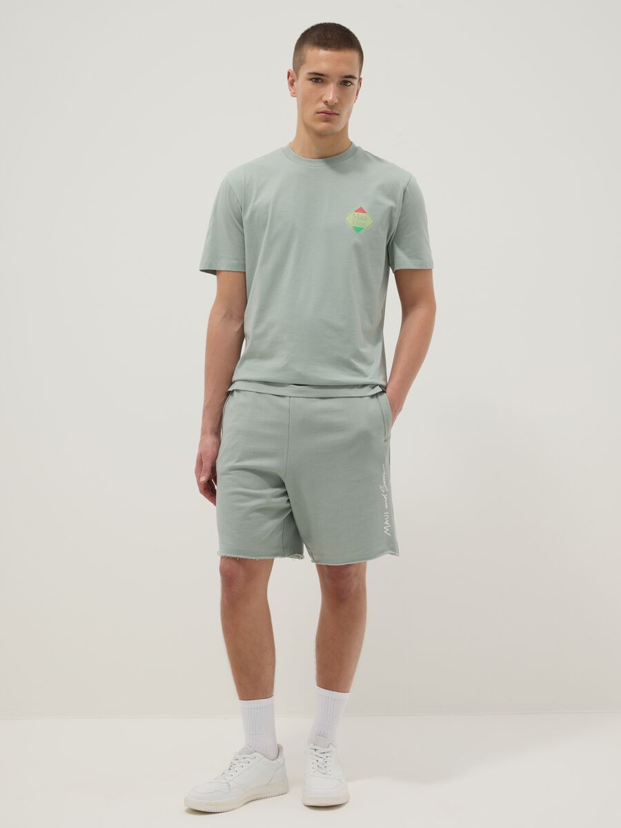 Green pure cotton relaxed-fit shorts_0