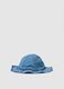 Blue denim pure cotton hat for babies with embroidered details_0