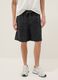 Black cotton-blend Bermuda shorts with elasticated waist_1