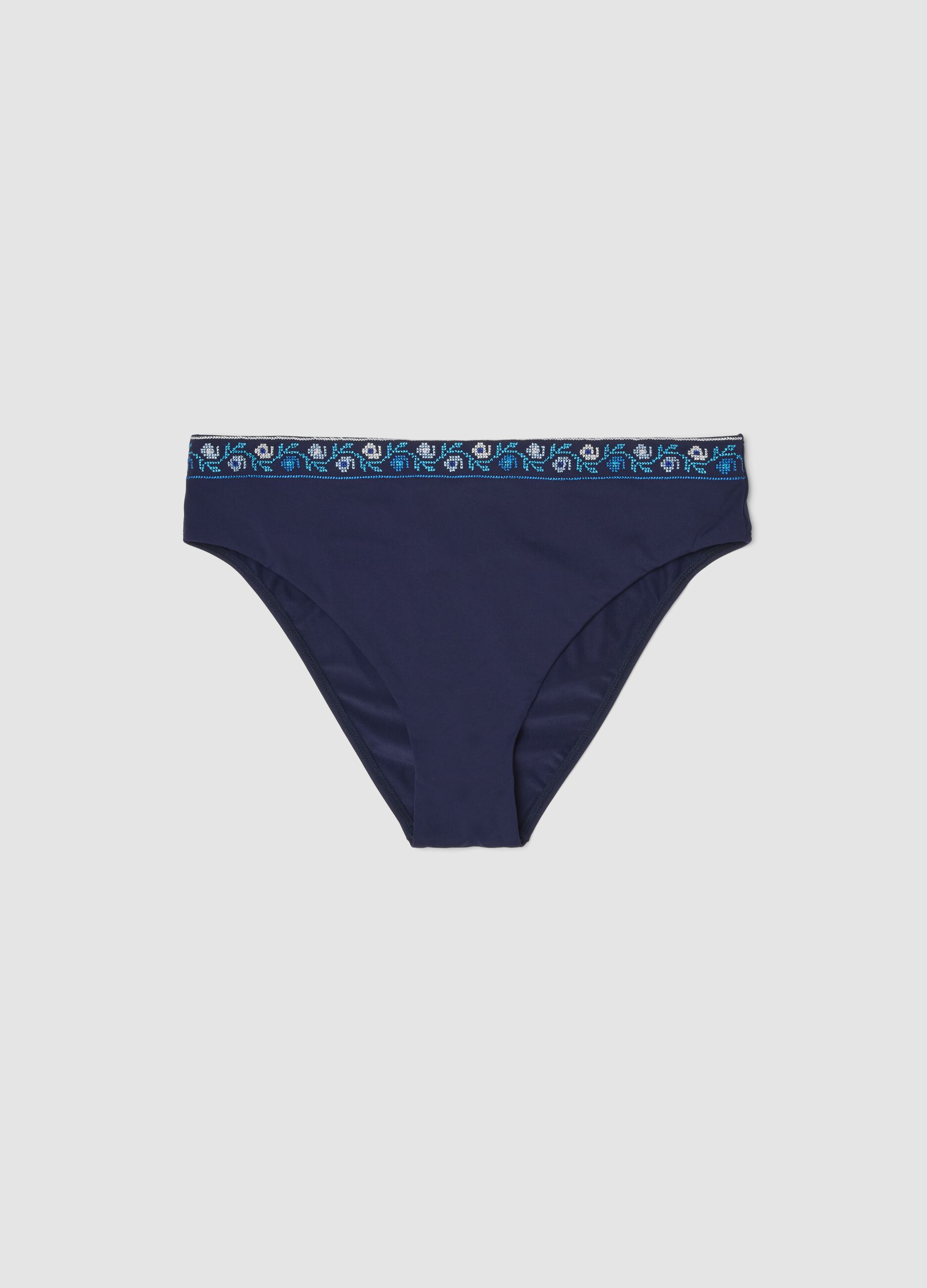 Blaue Bikinihose aus Stretchmaterial