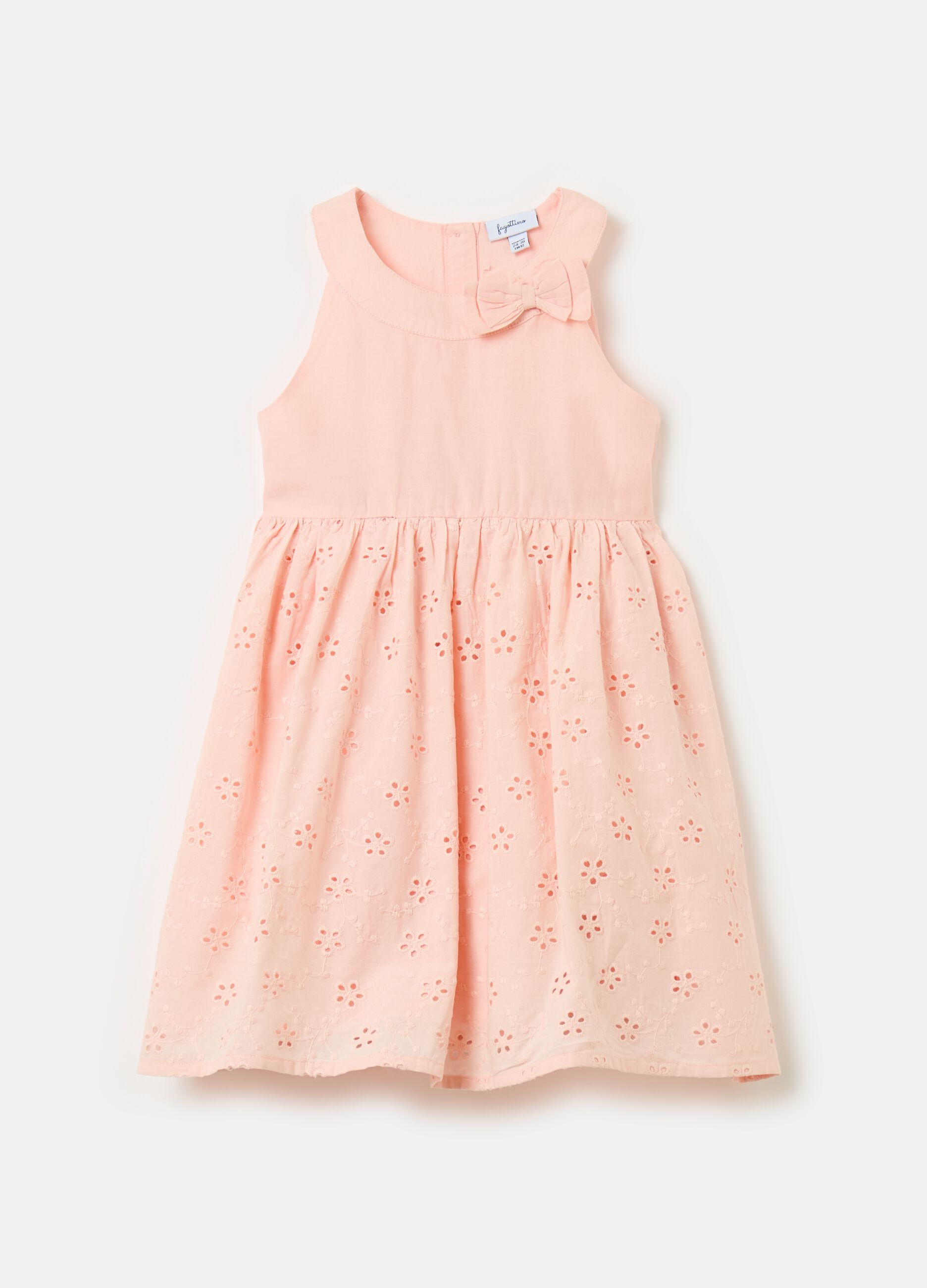 Broderie anglaise dress with bow