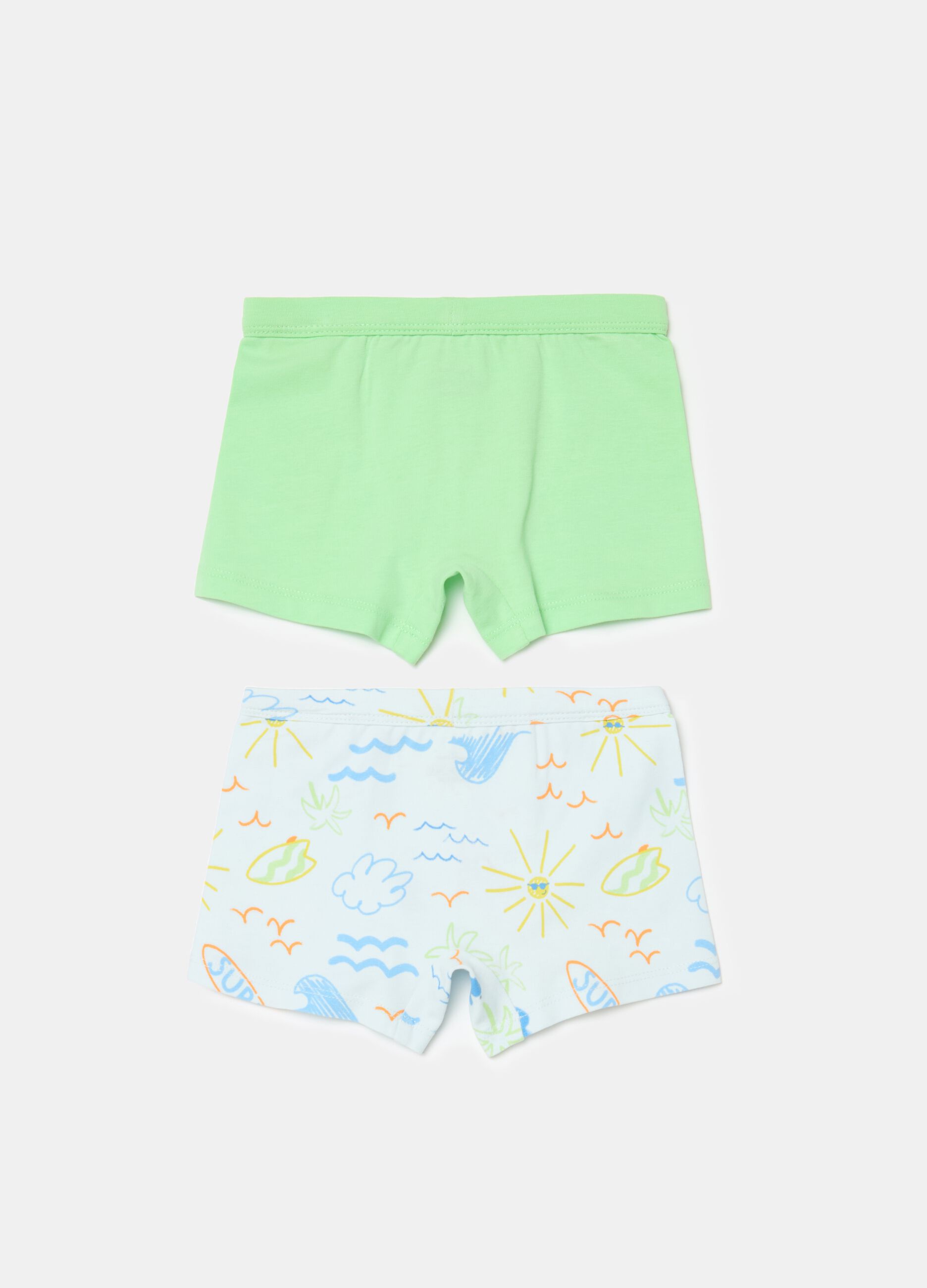 Two-pack boxer shorts in organic cotton with print