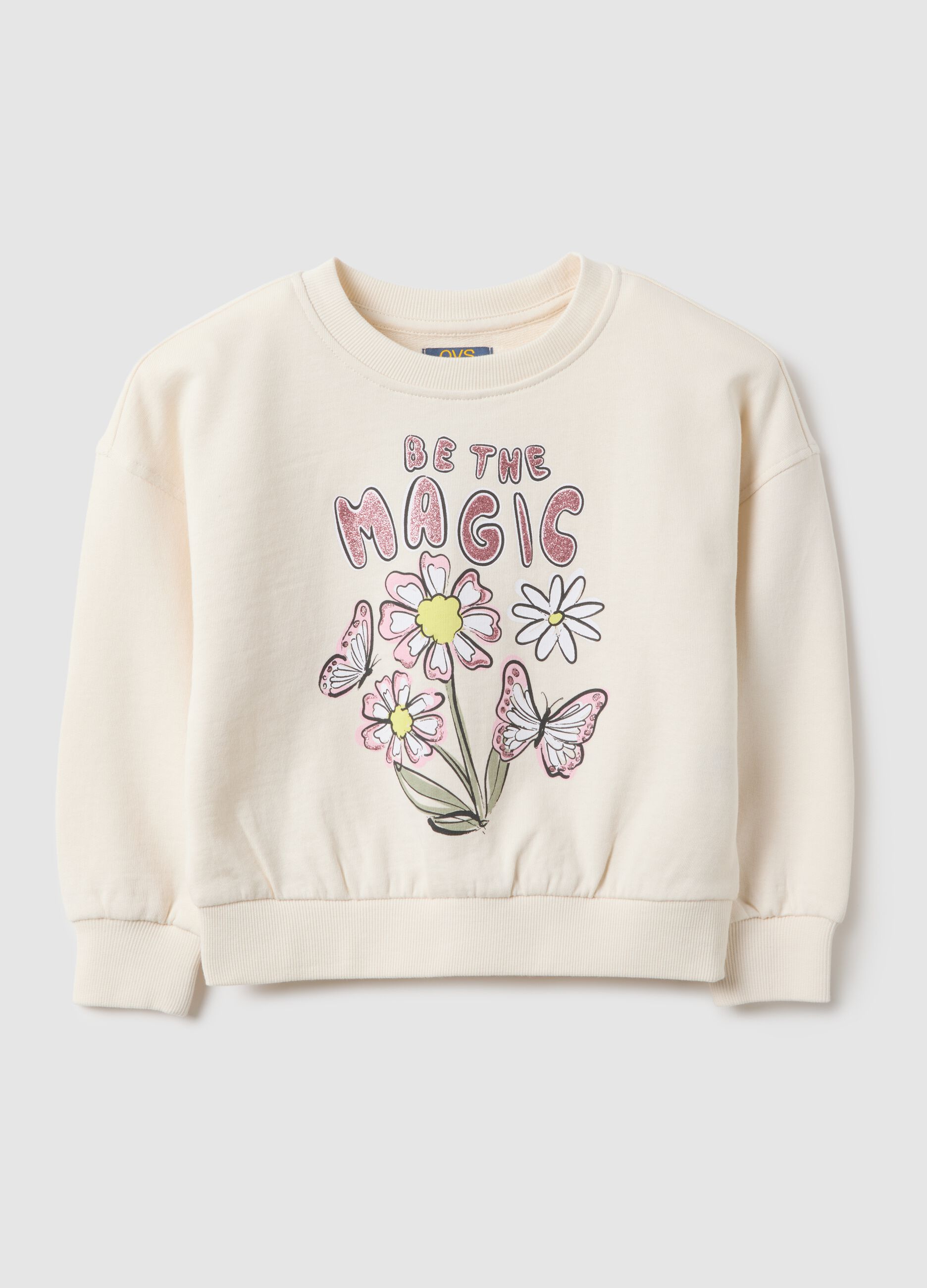 White pure cotton hoodie for girls regular fit with decorations