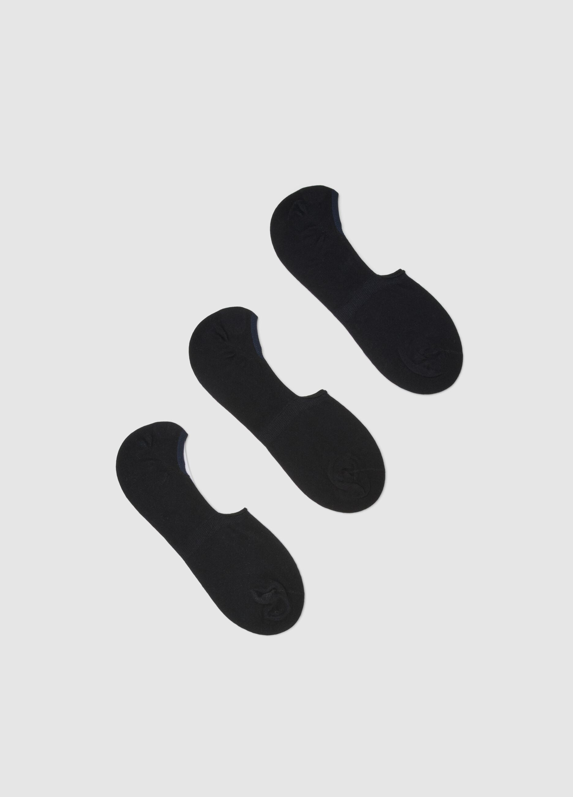 Pack triplo de meias desportivas azuis em mistura de algod&atilde;o el&aacute;stico