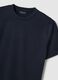 Blue pure cotton crew neck T-shirt, regular fit_1