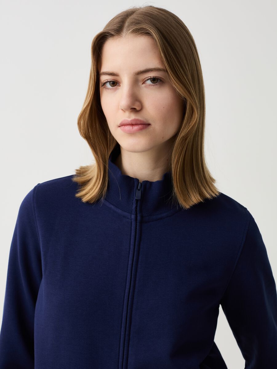 Essential full-zip sweatshirt with high neck_1