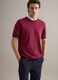 Short sleeve T-shirt in red cotton, linen and silk blend regular fit_0