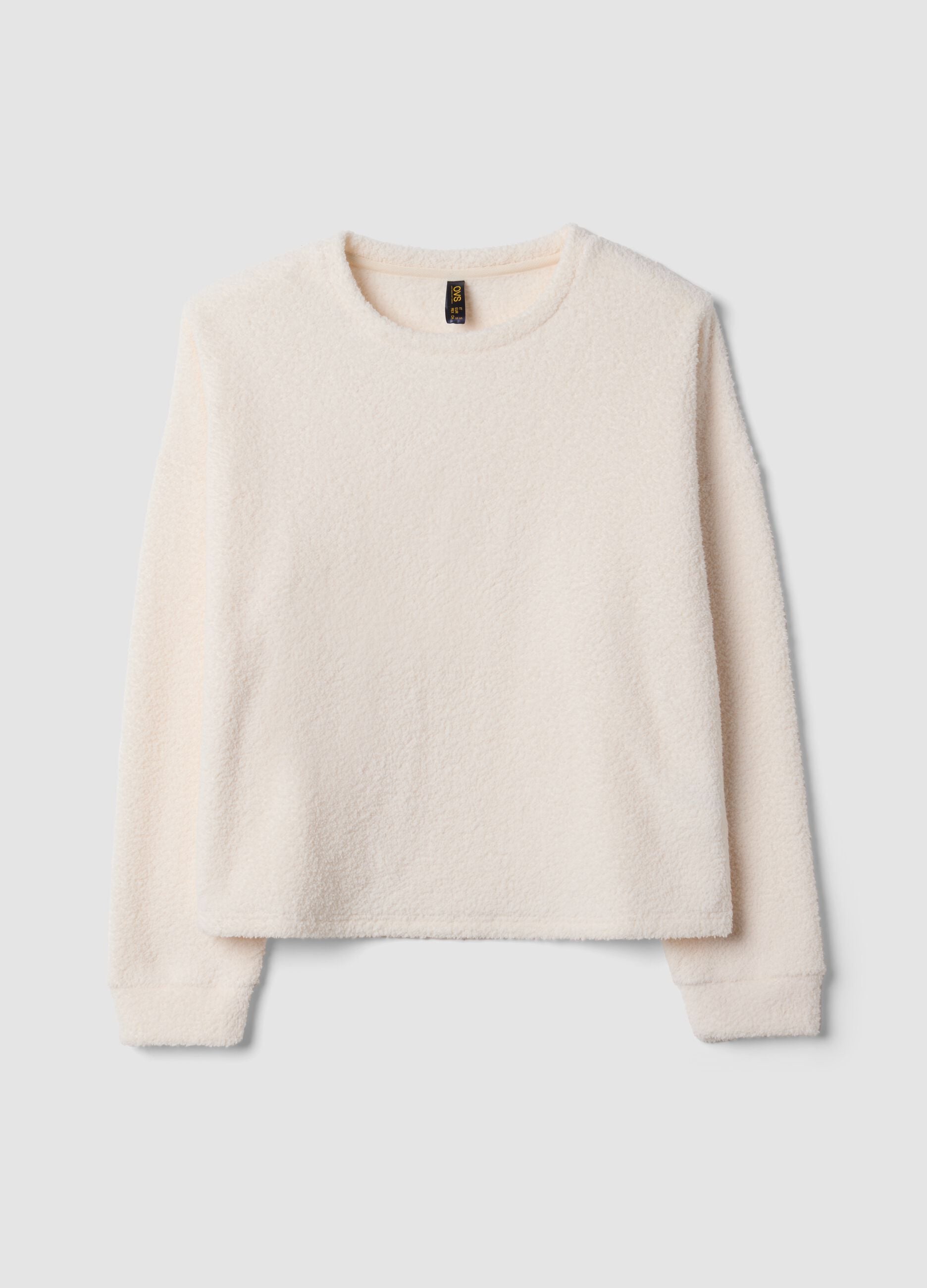 White stretch crew-neck pyjamas