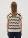 Beiges T-Shirt aus elastischer Baumwolle mit Lochstrickmuster_3