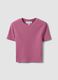 Pinkes geripptes Fitted T-Shirt aus Stretch-Baumwolle_4