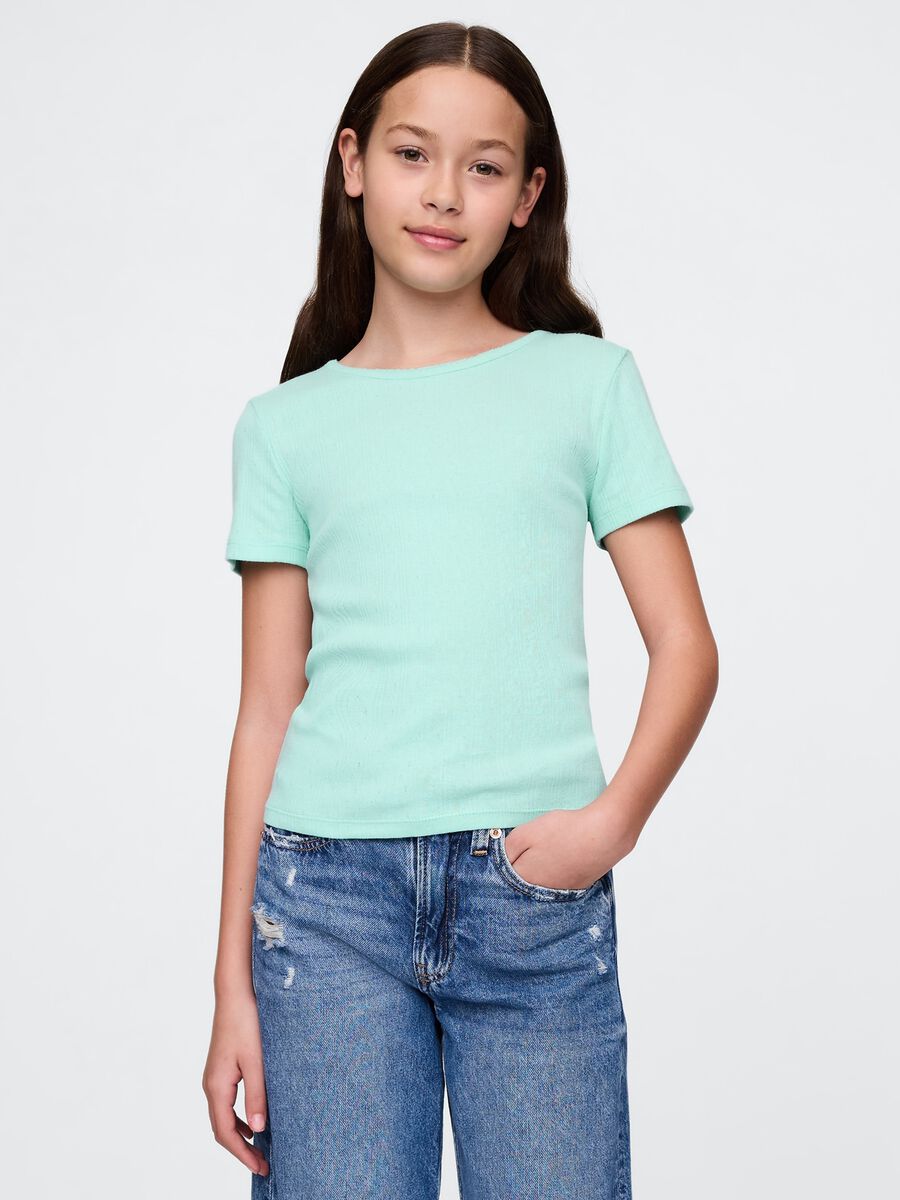 M&auml;dchent-Shirt aus reiner Baumwolle in Hellblau_0