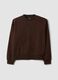 Brown cotton-blend crew-neck sweatshirt, regular fit_4
