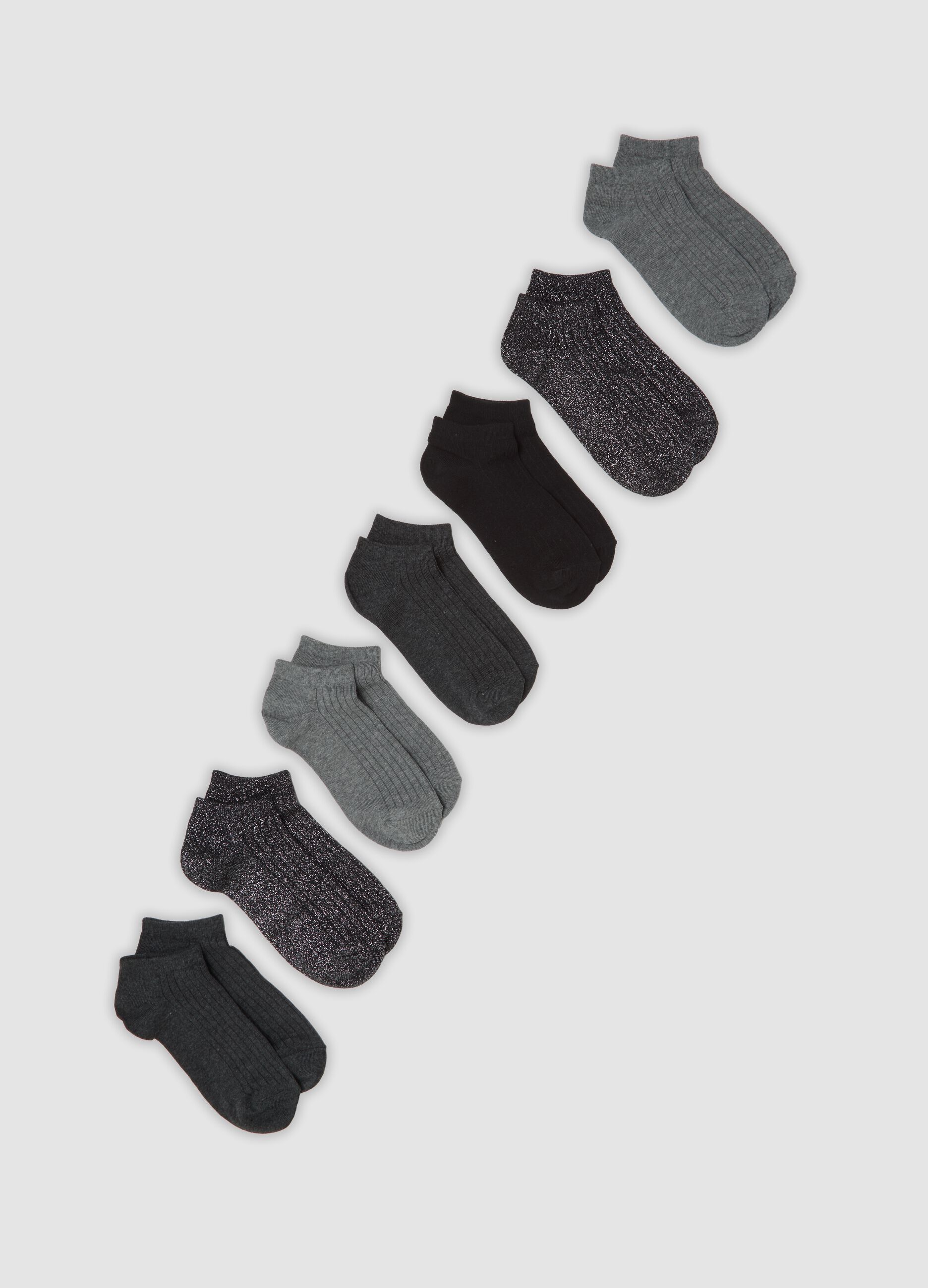 7er-Pack graue Socken aus Bio-Stretch-Baumwolle