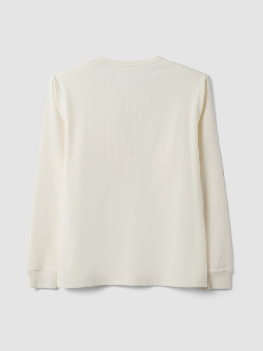 White regular-fit honeycomb viscose-blend T-shirt_6