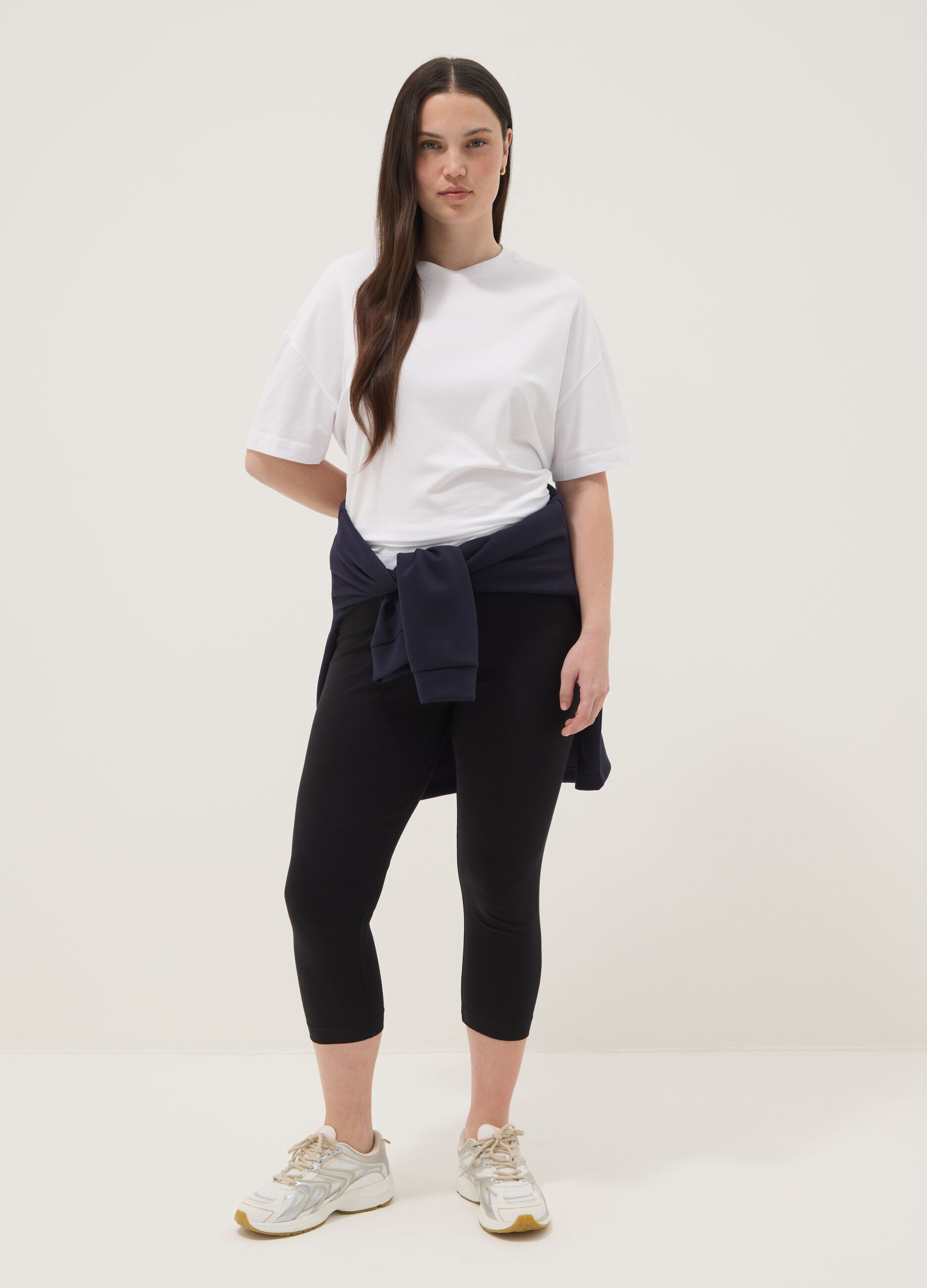 Black stretch cotton leggings