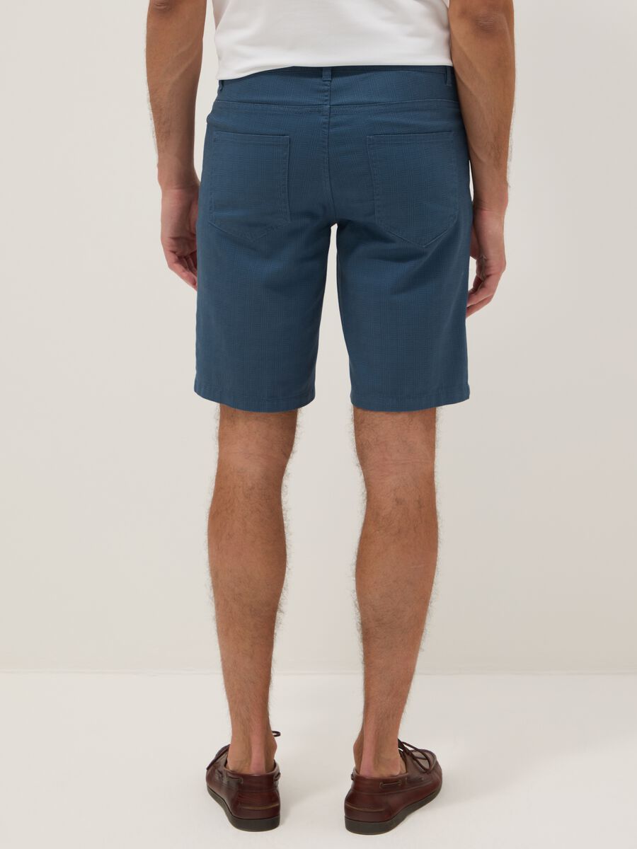 Blue pure cotton regular-fit Bermuda shorts_2