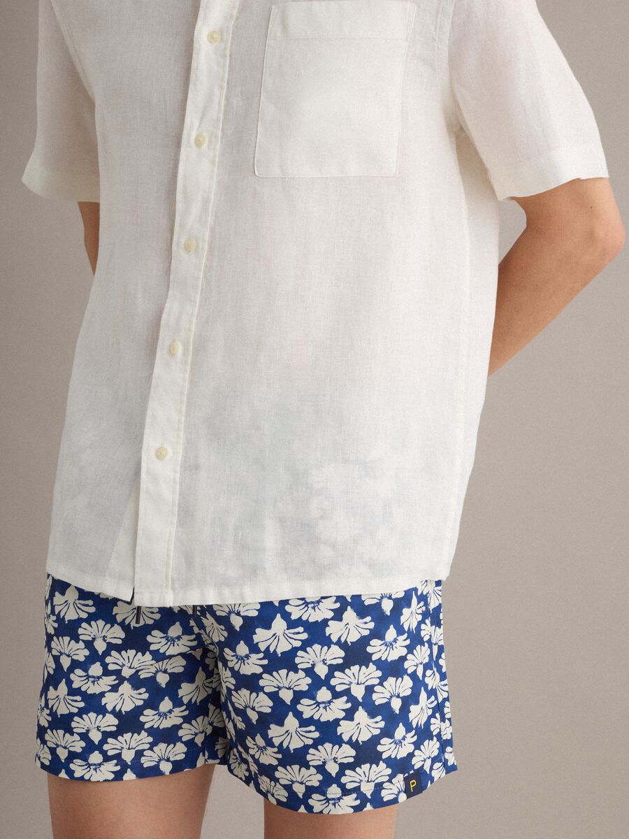 Blue floral-print swim shorts_2