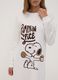 Cream white pure cotton nightshirt with Peanuts print_2