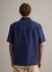 Blue pure linen short-sleeved bowling-collar shirt, regular fit_3