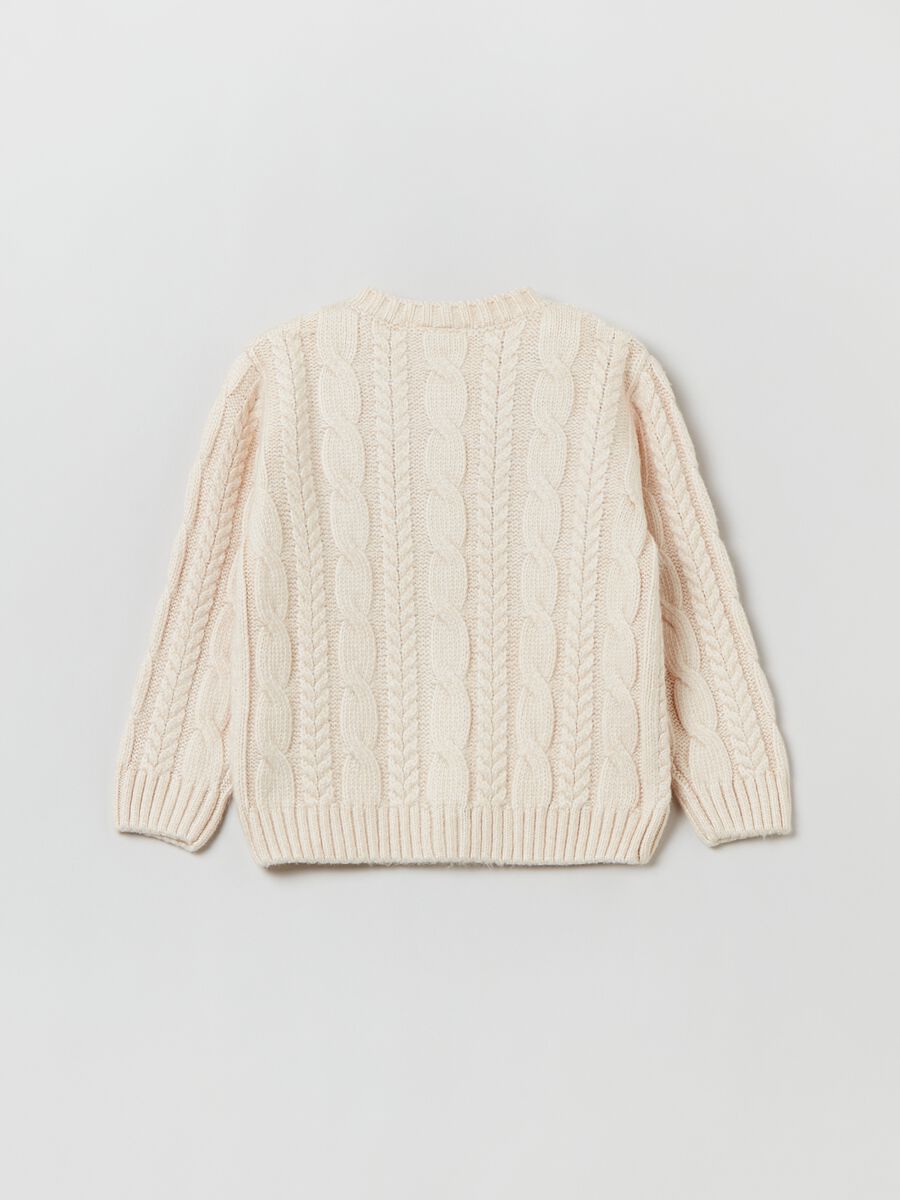 Cardigan with cable-knit design_1