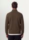 Green cotton-blend sweatshirt with crew neck and zip, regular fit_3