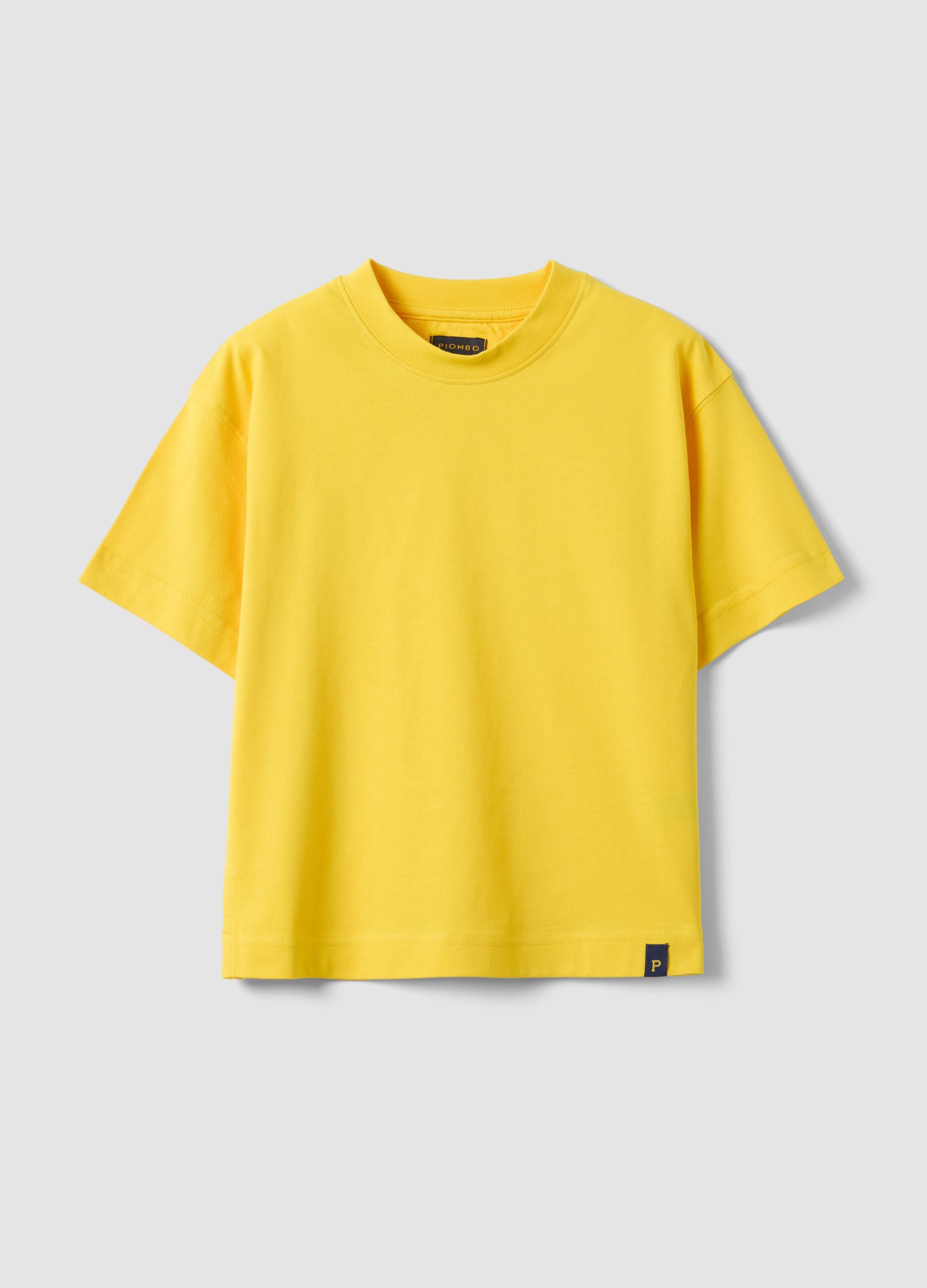 Kids' oversized fit yellow pure cotton t-shirt