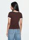 Brown cotton T-shirt with front graphic print and contrast trims_2